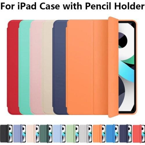 Cover For iPad Air 4 3 7th 8th Generation Case with Pencil Holder For i Pad Pro 12 9 11 10.5 Mini 5 Silicone Protective Cases