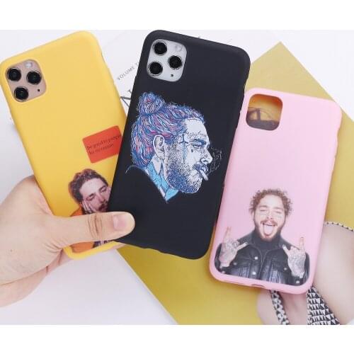 Post Malone Sunflower Circles Tattoos Phone Cover For iPhone 11 12 Pro Max X XS XR Max 7 8 7Plus 8Plus 6S SE Soft Silicone Case