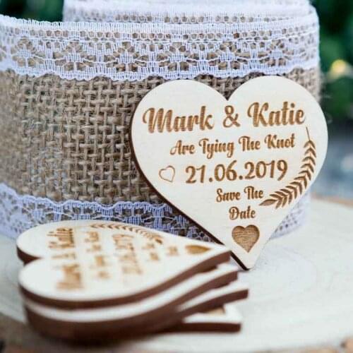 Wooden Save The Date Wedding Magnets Personalised Wood Fridge Rustic Heart Shape,rustic wedding