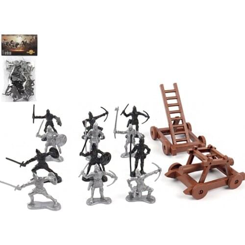 Action Figures Roman Medieval Knights Army Men Classic Soldiers Toys Playset with Horses and Accessories