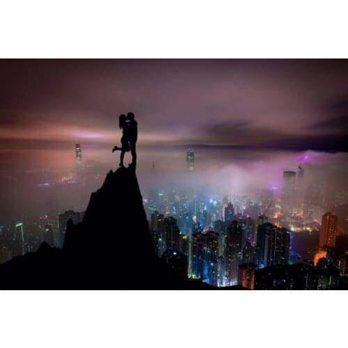 Glymg Love At Top Of The World 5d Diamond Craft Painting Diy Diamond Embroidery Painting Kits For Adults Diamond Wall Arts Decor