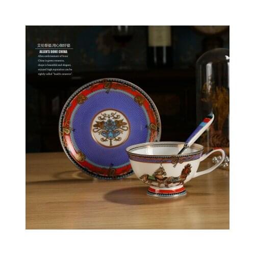 Bone China Horse Coffee Cup Premium Luxury High-grade Gold English Afternoon Tea Cup Flower Tea Drinkware Free Shipping
