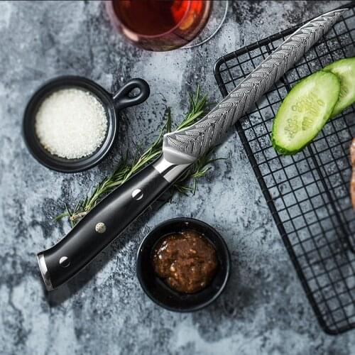 Knife Kitchen Butcher Damascus 67-Layer Steel 6" Professional Boning Knife Fish Filleting Vegetables Slicing Meat Cleaver Knife
