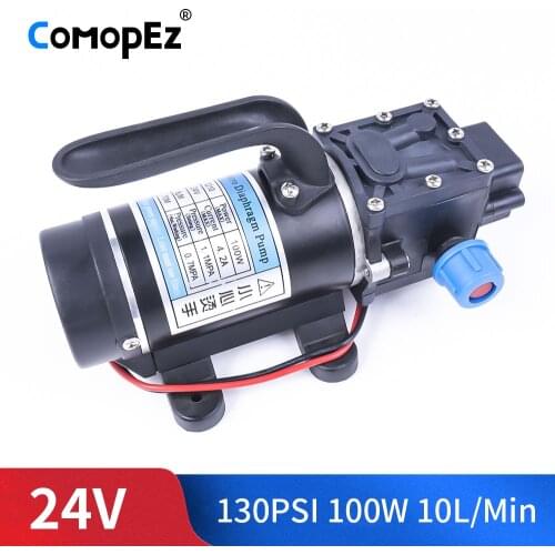 DC 12V 24V 100W 130PSI 10L / Min Water High Pressure Diaphragm Pump Self-Priming Reflux Pump Automatic Switch For Garden Wagon