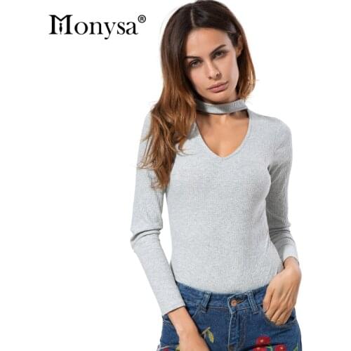 Женские пуловеры с V-образным вырезом Monysa China At AliExpress