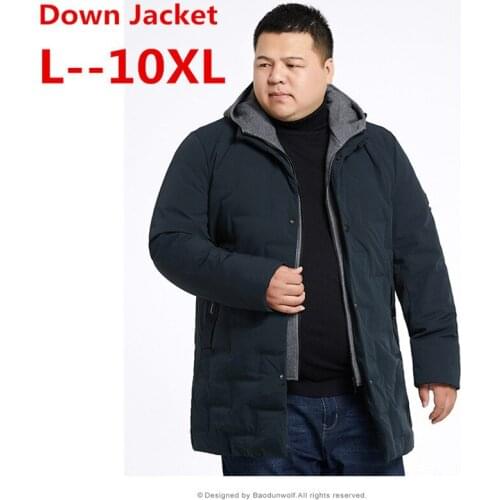 Brand thicken winter down jacket men light hooded clothing black green coat plus size 10XL 8XL 6XL 4XL down parka