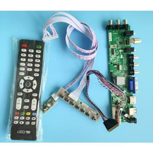 Kit For M101NWT2 R2 DVB-T DVB-T2 1024X600 LED USB VGA TV board digital HDMI AV Signal controller 40pin 10.1" remote Panel LCD