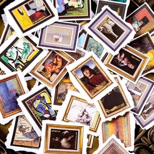 Retro Philosophy Museum series stickers, decorative scrapbook labels, stamp stickers, diary stationery