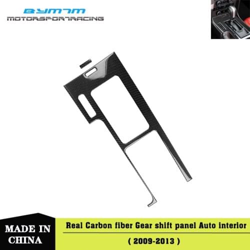 Real Carbon Fiber Car Stickers Gear Shift Panel Trim Cover Car Styling Interior Moulding Decorative Strips For Mustang