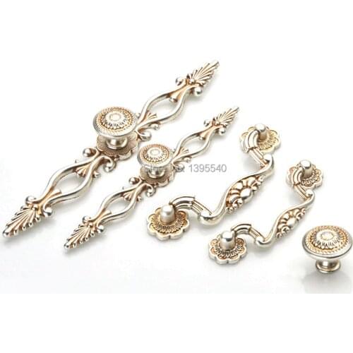 New 2pcs 31mm Antique Cabinet Kitchen Drawer Knob Euro-Style Vintage Wardrobe Door Silver Knob Modern Kitchen Handles Bars Pulls