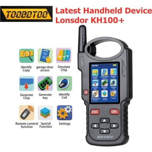 OBD2 Car Lonsdor KH100+ Hand-Held Remote Key Unlock For Toyota KH100+ Detect IMMO Identify Coil Multi-vendor chips supported