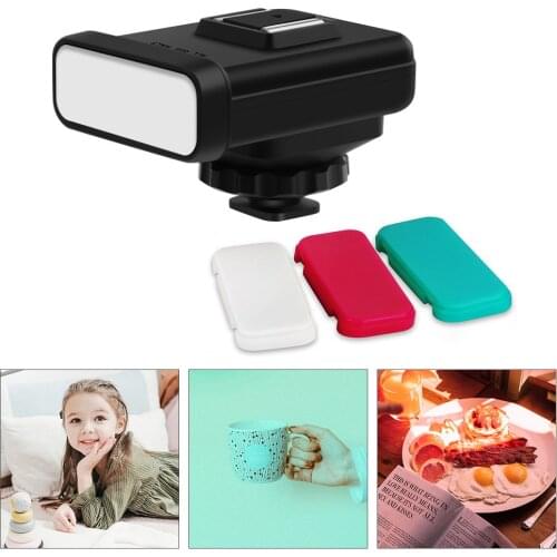 ORDRO SL-20 Compact Size On-Camera LED Video Light 20pcs LEDs+White/Red/Green Color Filters Cold Shoe Mount 1/4" Screw Thread