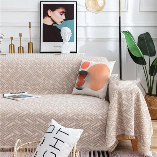 Solid Color Plaids Throw Blanket For Sofa cover Towel Knitted Nap Blanket With Tassels Tablecloth Tapestry Home Bed Decoration