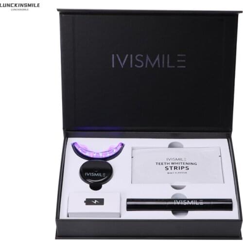 Teeth Whitening Strips With Led Light Kit Tooth Whiterner Home Use Oral Care Bleach Gel Set Remove Dental Stains Tools