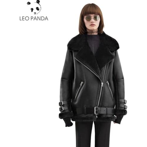 Genuine Leather Natural Sheep Shearling Fur Short Coat 2020 Winter 100% Sheepskin Coat Female Bomber warm fur leather Jackets