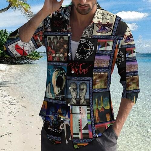 Spring And Autumn Geometric joining together Blue Casual Design Custom Shirt