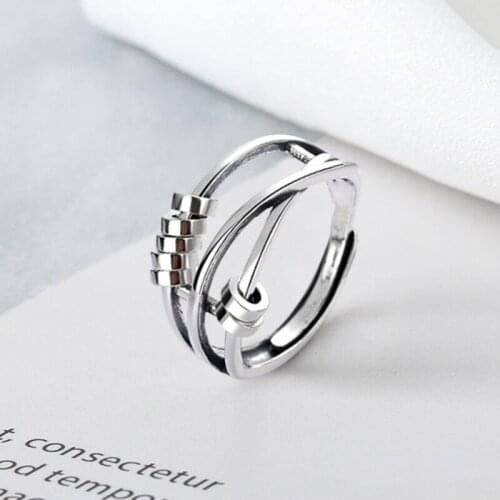 Anti Anxiety Rings For Women Men Fidget Spinner Band Unisex Adjustable Stacking Spinning Worry Ring