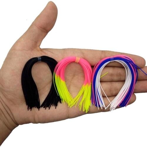 Hyaena 5pcs Silicone Skirts Fishing Lure Bait Rubber Jig Skirts 50 Strands Wire Fly Tying Rubber Material