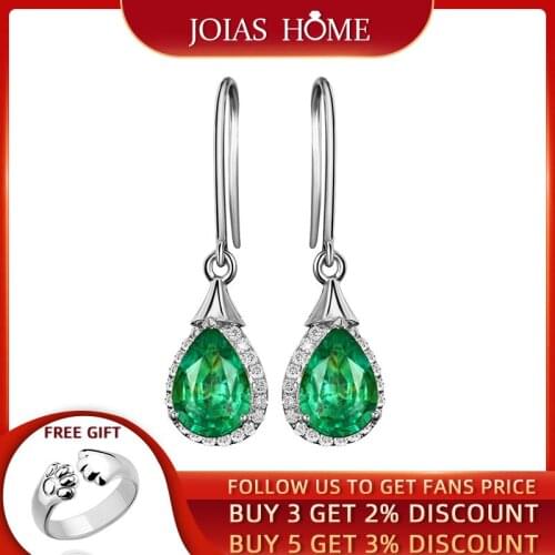 JoiasHome 925 sterling silver earrings classic drop-shaped grandma gemstone earrings female fine jewelry wedding gift