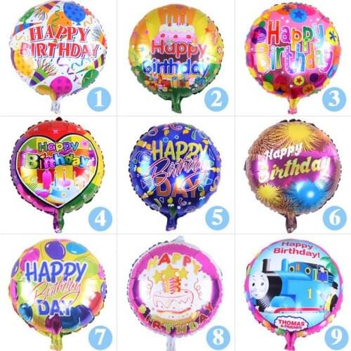18 Inch Happy Birthday Heart Air Balls Aluminum Foil Balloons Party Decorations Kids Helium Ballon Party Supplies