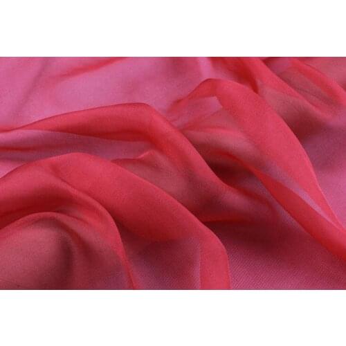 Howmay 100% pure silk fabric chiffon 5.5m/m 140cm 55" red 28# color for scarf dress scarf decoration