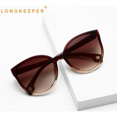 LongKeeper Cat Eye Sunglasses Women Retro Female Shade Sun Glasses Fashion Drive Outdoor Gradient Eyewear Gafas de sol UV400
