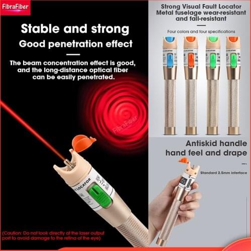 High quality visual fault locator1-30km VFL Red light source fiber tester pen 1mW/10mW/20mW/30mW for ST FC SC Connector