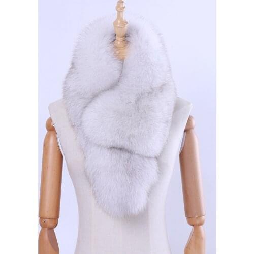 2020 New Fashion Genuine Fox Fur Womens Winter Natural Fur Scarf Scarves Neckerchief Real Fur Muffler Lady Wraps With Clips