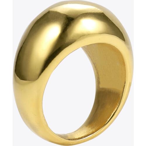 ENFASHION Punk Blank Ring Gold Color Stainless Steel Lady Simple Finger Rings For Women Minimalist Fashion Jewelry Gifts R194022
