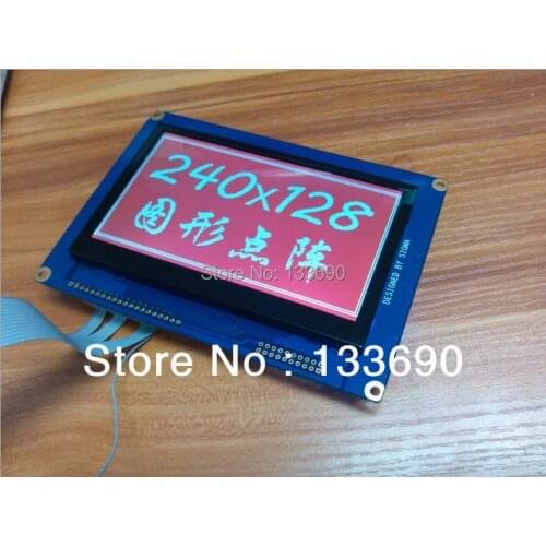 1pcs 240x128 LCD display module 8-bit 8080 parallel port T6963 TFT industrial grade 240*128 White Red Black Pink