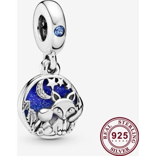 100% 925 Sterling Silver Charm Creative Fox And Rabbit Pendant Fit Pandora Women Bracelet & Necklace Diy Jewelry
