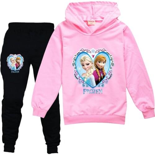 Disney Cotton Baby Girls Frozen Clothes Cartoon Elsa Clothing Set 2pcs Kids Clothes Set Spring Autumn Toddler Kids Clothes
