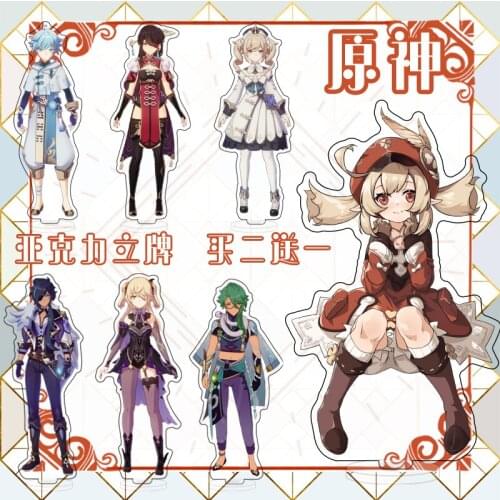 2021 Anime Genshin Impact Klee Diona Mona Jean Tartaglia Noelle Paimon Acrylic Stand Figure Model Plate Desk Table Decor Gift