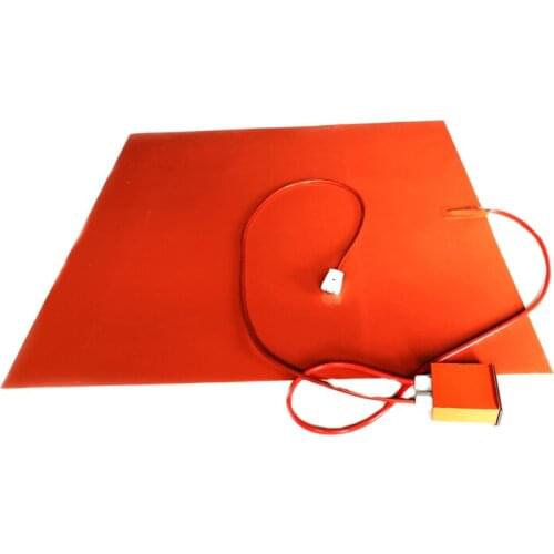 230V 2000W 800*800*1.5mm Silicone Pad Heater for 3d printer adhesive digital thermostat on wire 1000mm lead wire