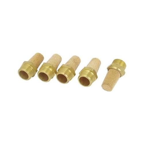 3/8BSP Thread Brass Pneumatic Flow Control Air Exhaust Silencer Muffler 5pcs