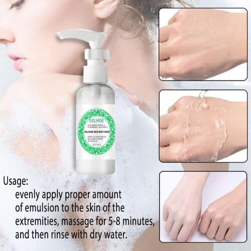 30ML/250ML Whitening Volcanic Mud Shower Gel Deep Body Gel Clean Shower Moisturizing Wash Exfoliating Whole Skin Care Body V4P9