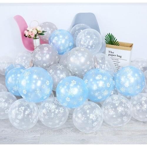 30pcs Christmas Snowflake Balloons The Snow Birthday Theme Confetti Balloon Christmas Wedding Party Decoration New Year 2021