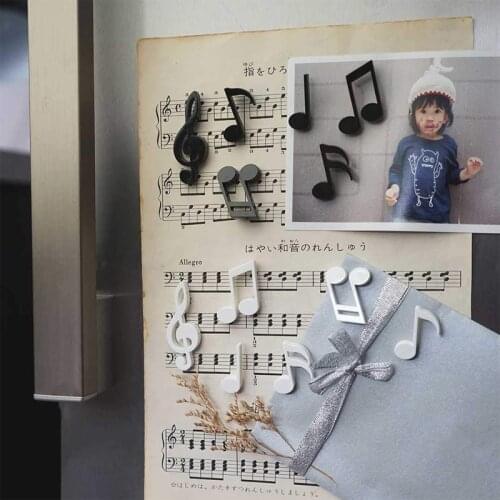 6PCS Fridge Magnets Creative Musical Notes Magnet Refrigerator Message Sticker Home Decoration Kitchen Accessories