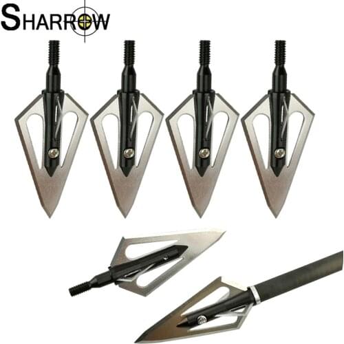 6pcs Archery Arrowhead Stainless Steel Arrow Points Target Tips 100 Grains Broadheads Recurve Compound Bow Hunting Accessories