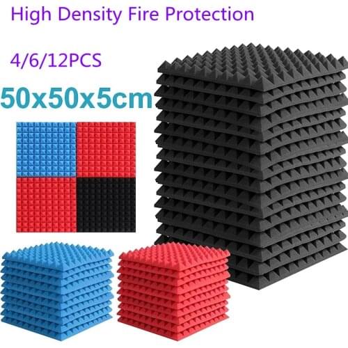 Hot 5CM Studio Acoustic Foam Sound Foam Sound Proofing Protective Sponge Soundproof Absorption Treatment Panel Ktv Soundproof