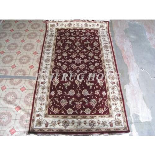 Free shipping 3'X5' 160 Line Persian carpet, Hand knotted persian rug, wool and silk, mixed dyed yarns