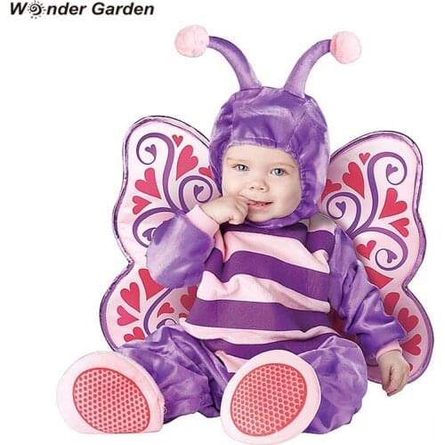 Wonder Garden Infant Toddlers Baby Girls Butterfly Wings Costume Halloween Cosplay Costumes Christmas Purim Holiday Jumpsuit
