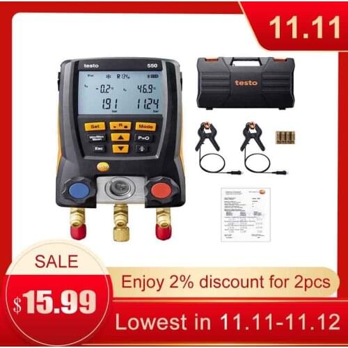 Pressure Gauge Refrigeration Testo 557 Digital Manifold HVAC Gauge System Kit Meter Bluetooth External Vacuum Digital Manometer