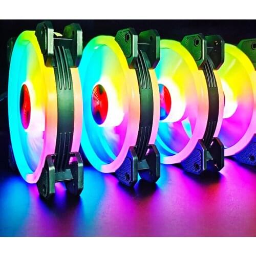 Coolmoon Guangmang II Computer Case Fan RGB Color Change 12cm Inside And Outside Double Aperture Luminous AURA Synchronous Fan