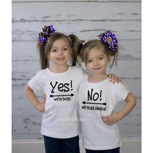 Baby clothes Yes We Are Twins yes No We Are Not Identical White Kids Tshirt Twins BabyBoys Girls Birthday Gift Twin Clothing