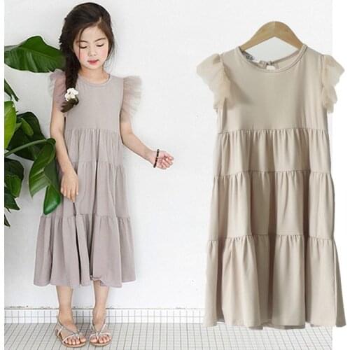 2020 new childrens dresses girls 10 years sleeveless dress mesh patchwork clothes 2 - 16 years old