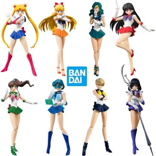 Bandai Original S.H.Figuarts Sailor Moon Action Figure Anime Model Doll Decoration Collectible Toys Anime Figure Birthday Gift
