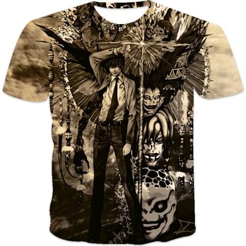 Classic Anime Series Death Note Retro Street Trend Mens T-shirt Summer Casual Fashion Short Sleeve Top Size Xxs-6xl