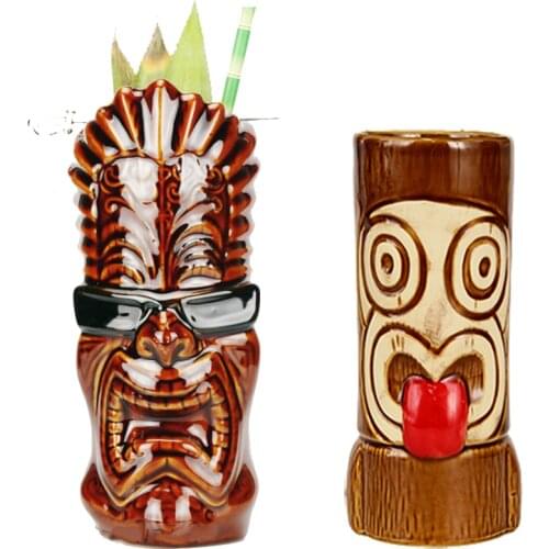 Hawaii Tiki Mugs Cocktail Cup Beer Beverage Mug Wine Mug Ceramic Tiki Mugs