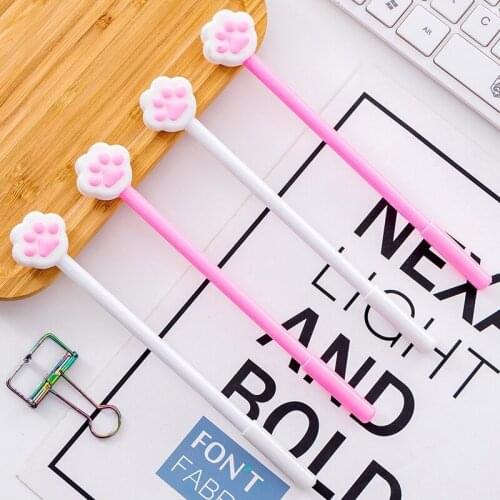 JONVON 8 pcs Cat Paw Cute Cartoon 0.5mm Gel Pen Black ink Pen Student Wholesale School office Supplies Stationery Gift